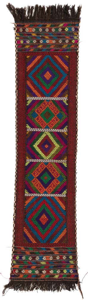 2' 8 x 7' 3 Hand Knotted Kilim Fars Persian Wool Runner Rug
