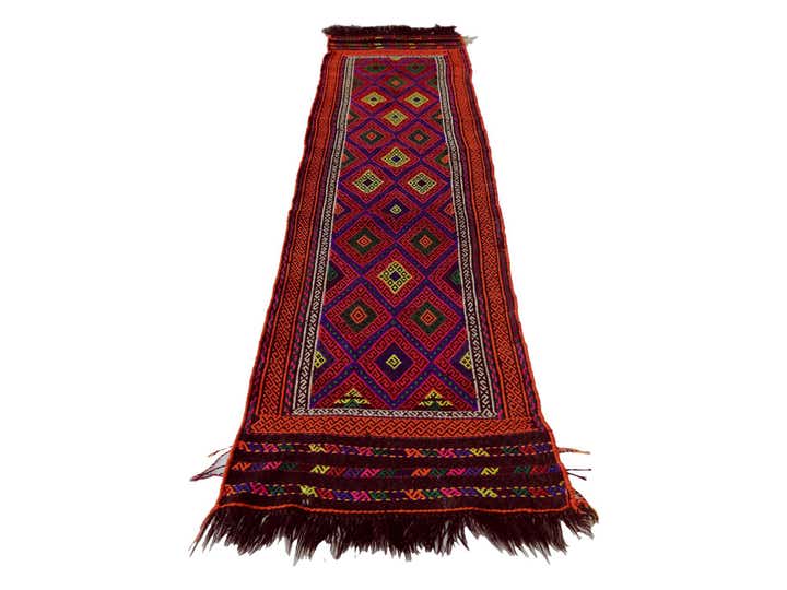 2' x 7' 9 Hand Knotted Kilim Fars Persian Wool Runner Rug