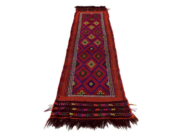 Detail image of 2' x 7' 9 Hand Knotted Kilim Fars Persian Wool Runner Rug