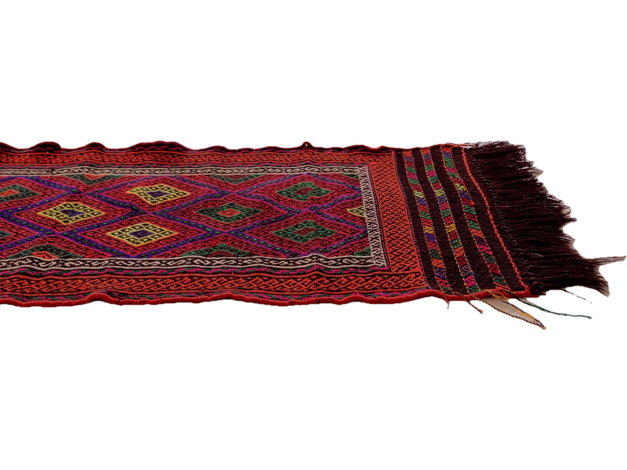 2' x 7' 9 Hand Knotted Kilim Fars Persian Wool Runner Rug