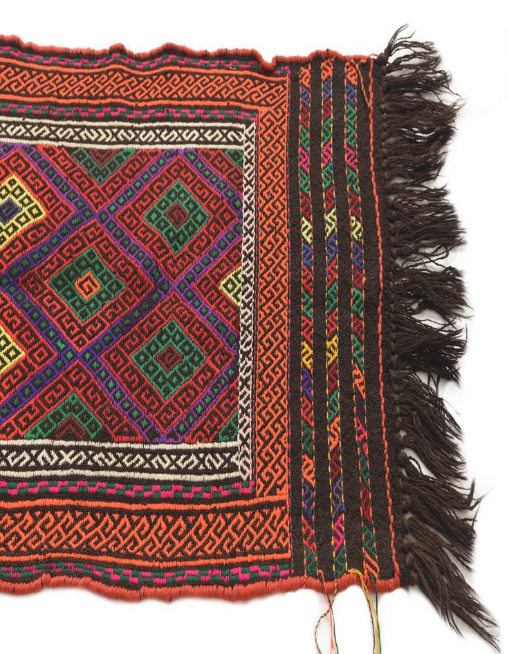 Detail image of 2' x 7' 9  Hand Knotted Kilim Fars Persian Wool Runner Rug