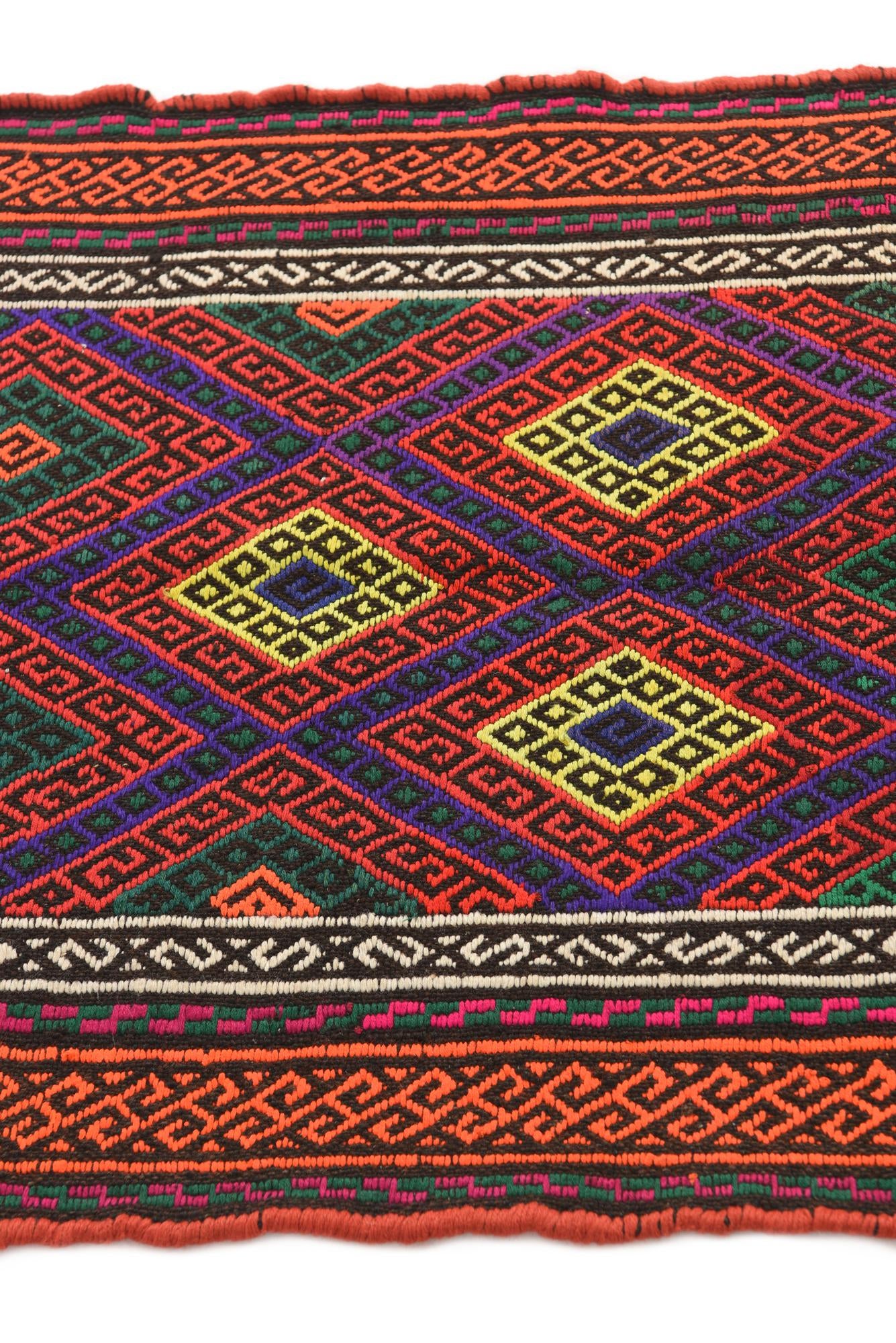 2' x 7' 9 Hand Knotted Kilim Fars Persian Wool Runner Rug