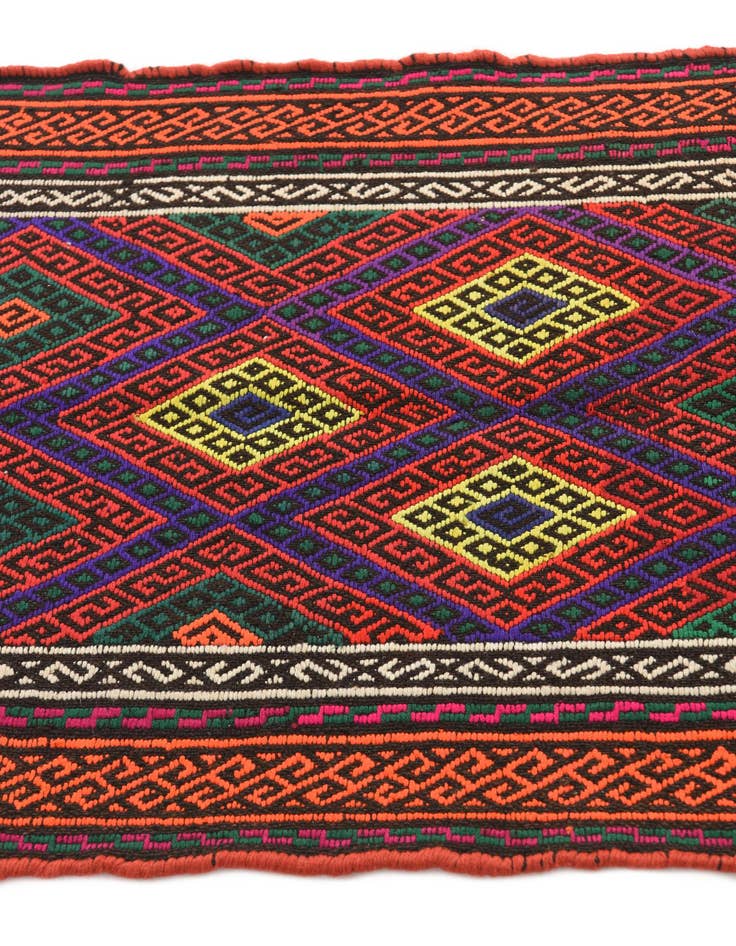 Detail image of 2' x 7' 9  Hand Knotted Kilim Fars Persian Wool Runner Rug