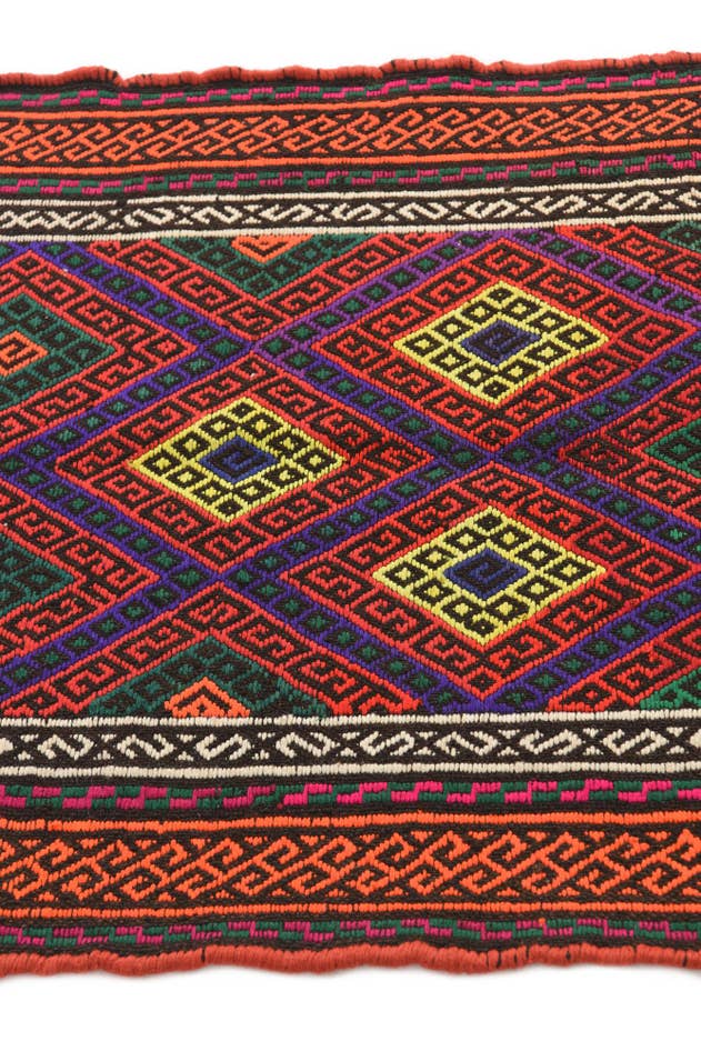 Detail image of 2' x 7' 9 Hand Knotted Kilim Fars Persian Wool Runner Rug
