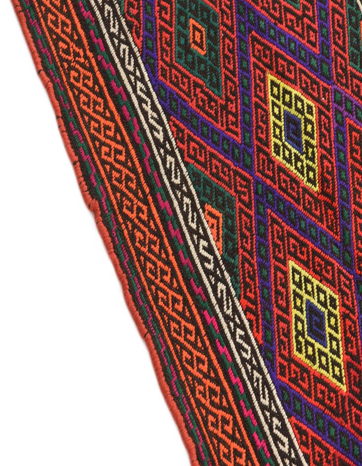 Detail image of 2' x 7' 9  Hand Knotted Kilim Fars Persian Wool Runner Rug