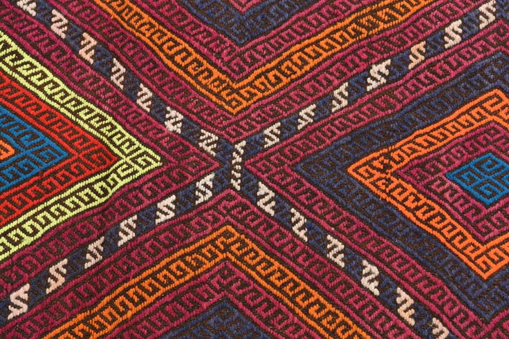 Detail image of 2' 3 x 7' 8 Hand Knotted Kilim Fars Persian Wool Runner Rug