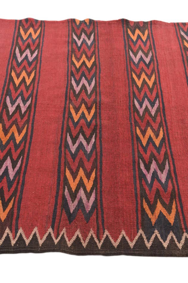 Detail image of 4' x 15' Hand Woven Kilim Fars Wool Runner Rug