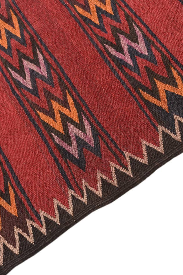 Detail image of 4' x 15' Hand Woven Kilim Fars Wool Runner Rug