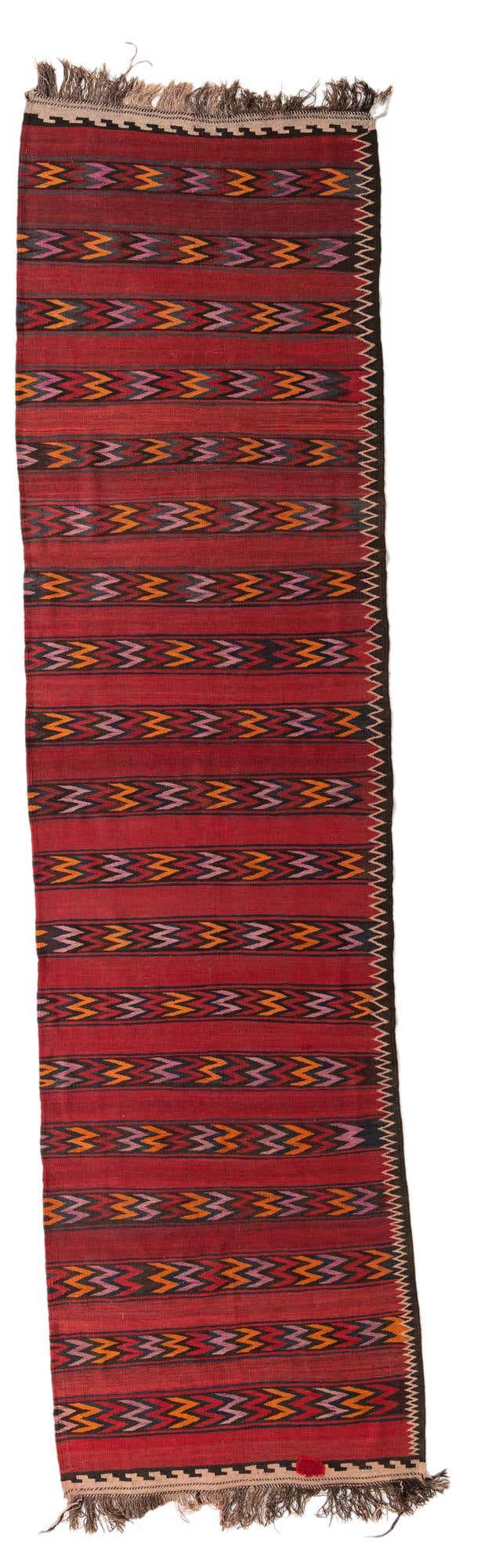 4' x 15' Hand Woven Kilim Fars Wool Runner Rug