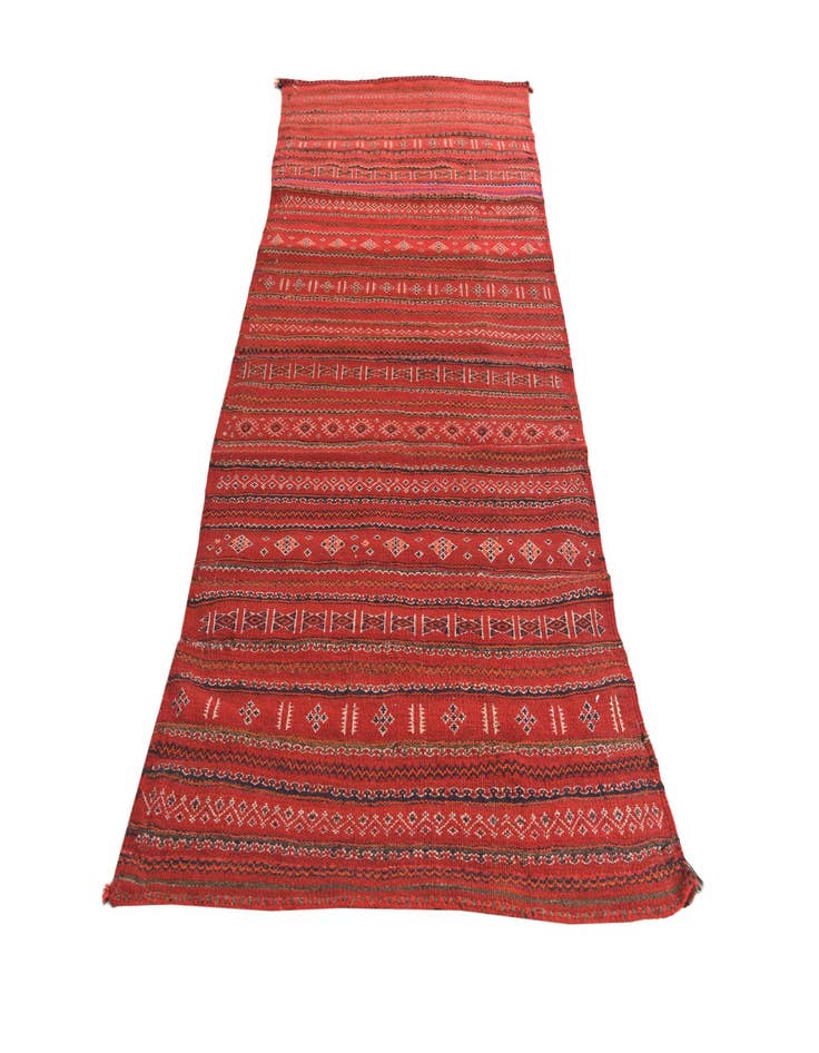 Detail image of 3' 3 x 7' 4  Hand Woven Kilim Fars Wool Runner Rug