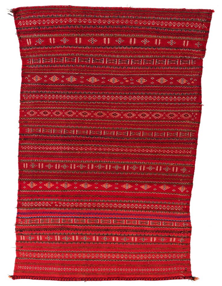 Detail image of 3' 3 x 7' 4 Hand Woven Kilim Fars Wool Runner Rug