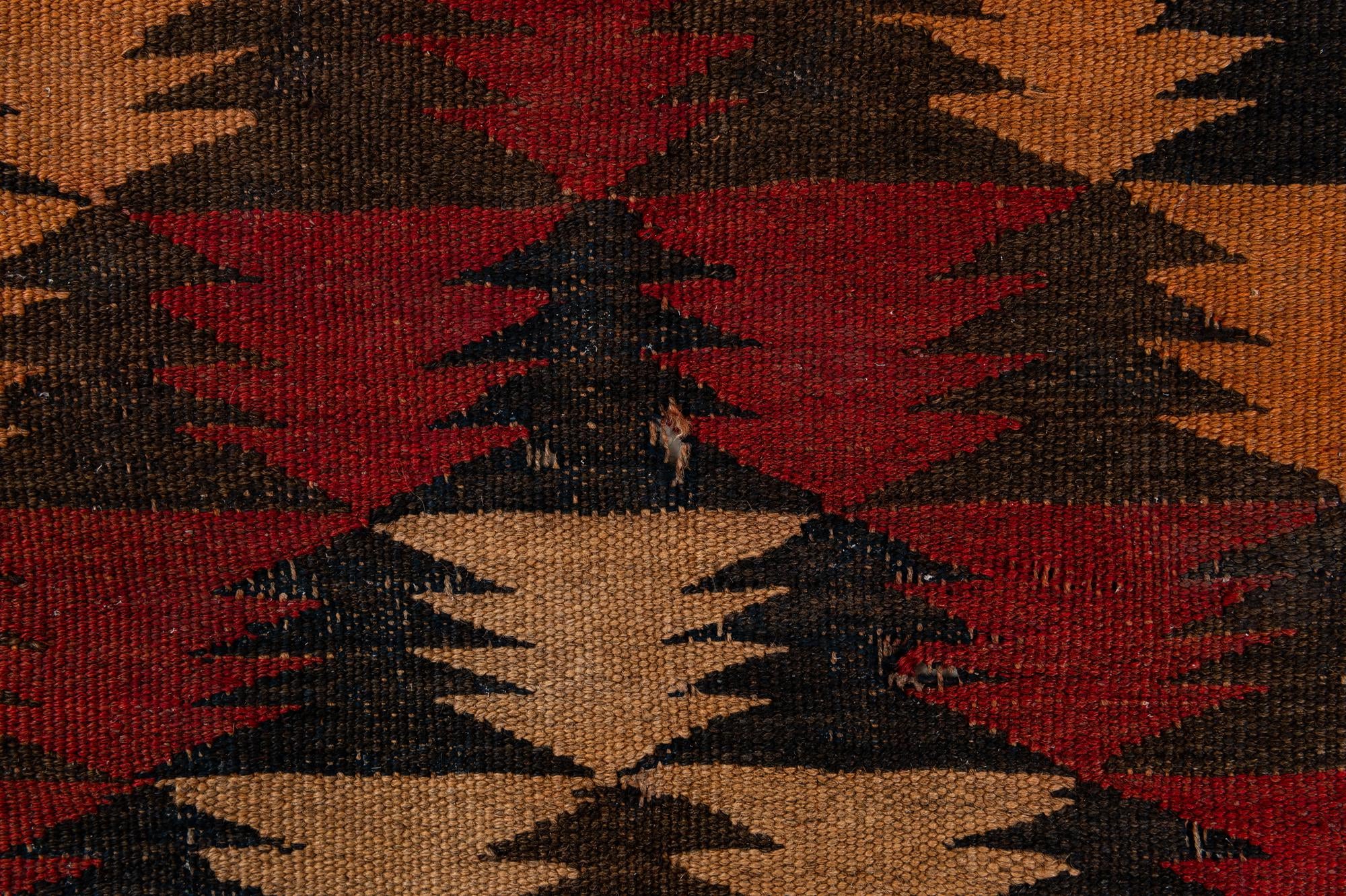 4' x 10' 3 Hand Woven Kilim Fars Wool Runner Rug