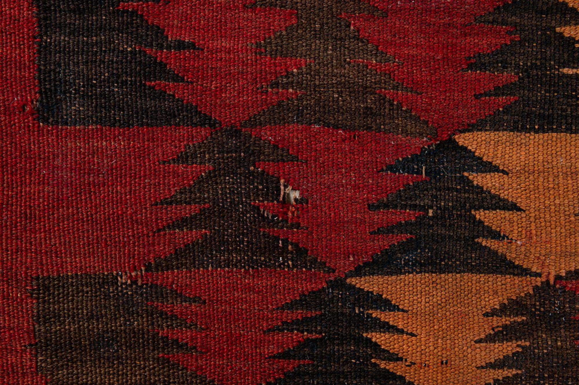 4' x 10' 3 Hand Woven Kilim Fars Wool Runner Rug