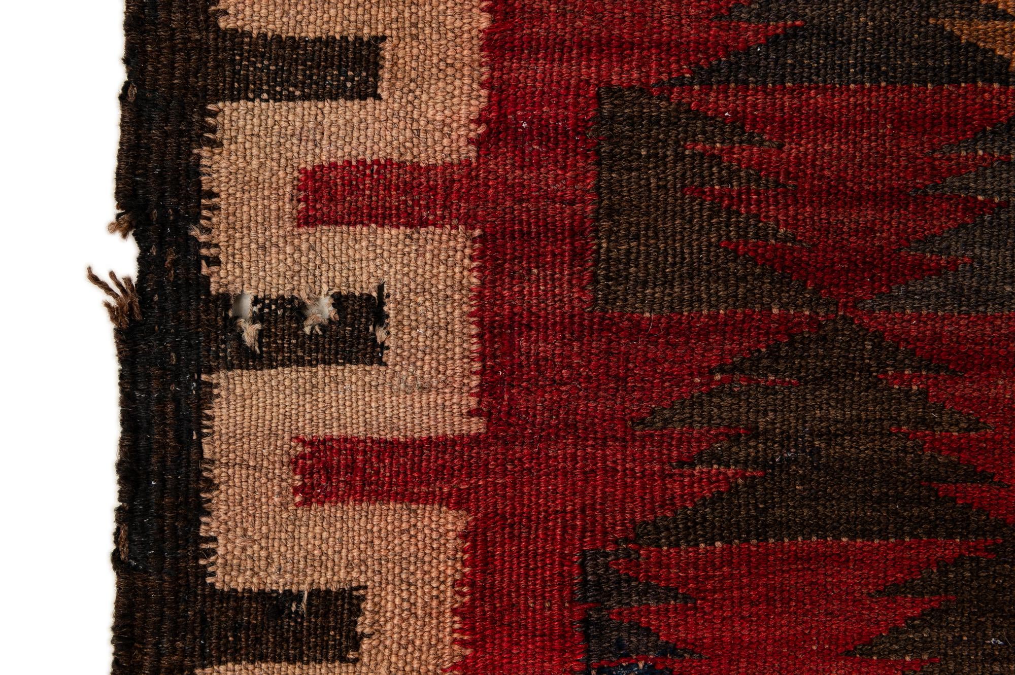 4' x 10' 3 Hand Woven Kilim Fars Wool Runner Rug