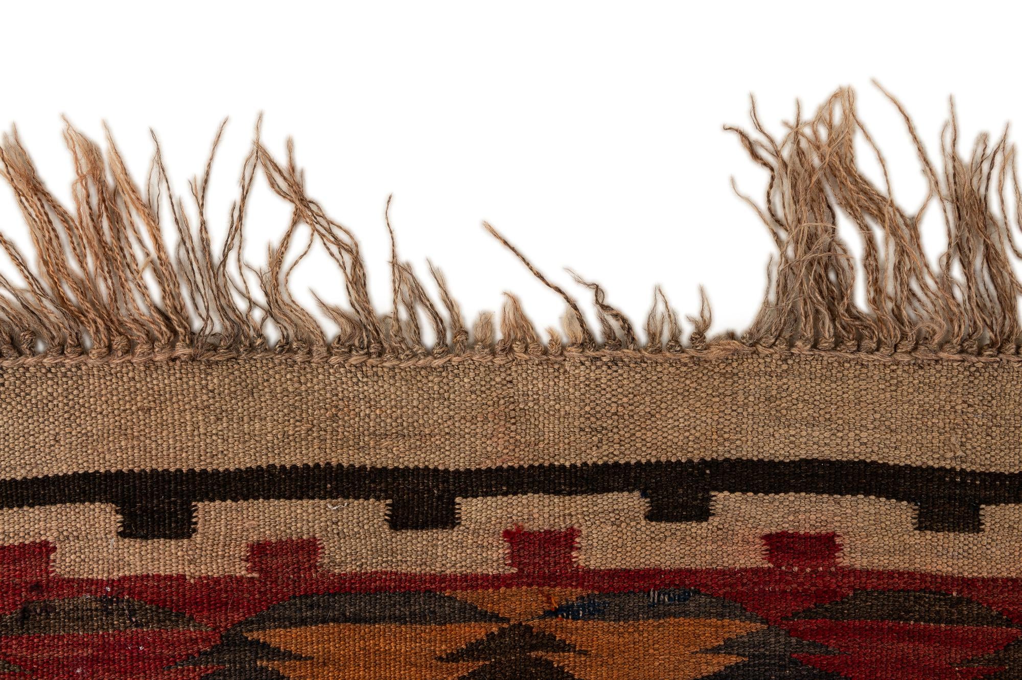 4' x 10' 3 Hand Woven Kilim Fars Wool Runner Rug