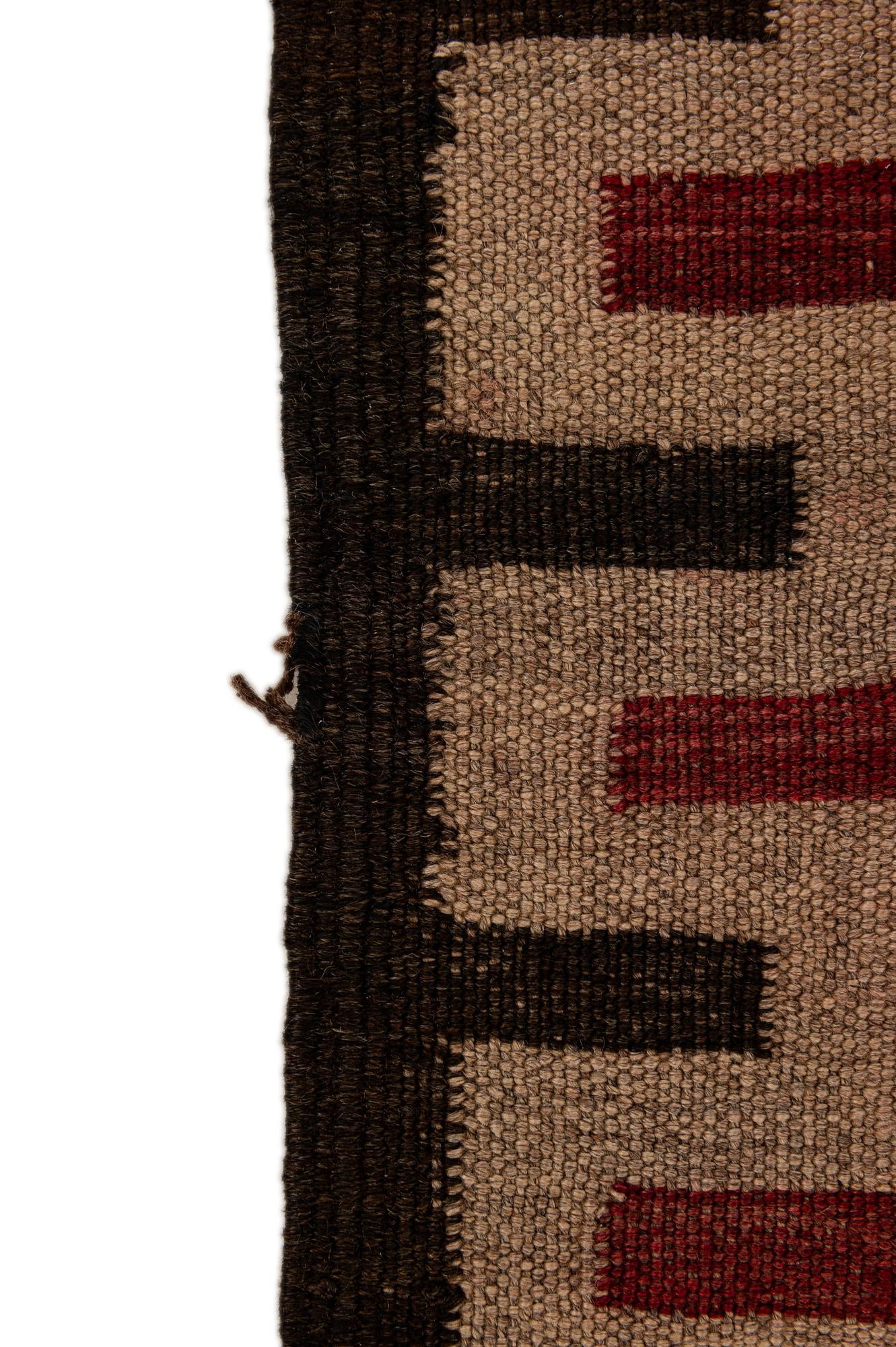 4' x 10' 3 Hand Woven Kilim Fars Wool Runner Rug