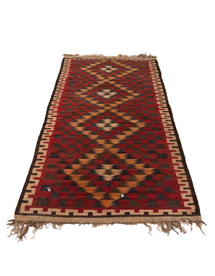 Detail image of 4' x 10' 3  Hand Woven Kilim Fars Wool Runner Rug