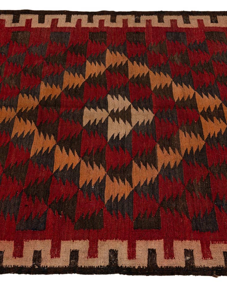 Detail image of 4' x 10' 3  Hand Woven Kilim Fars Wool Runner Rug