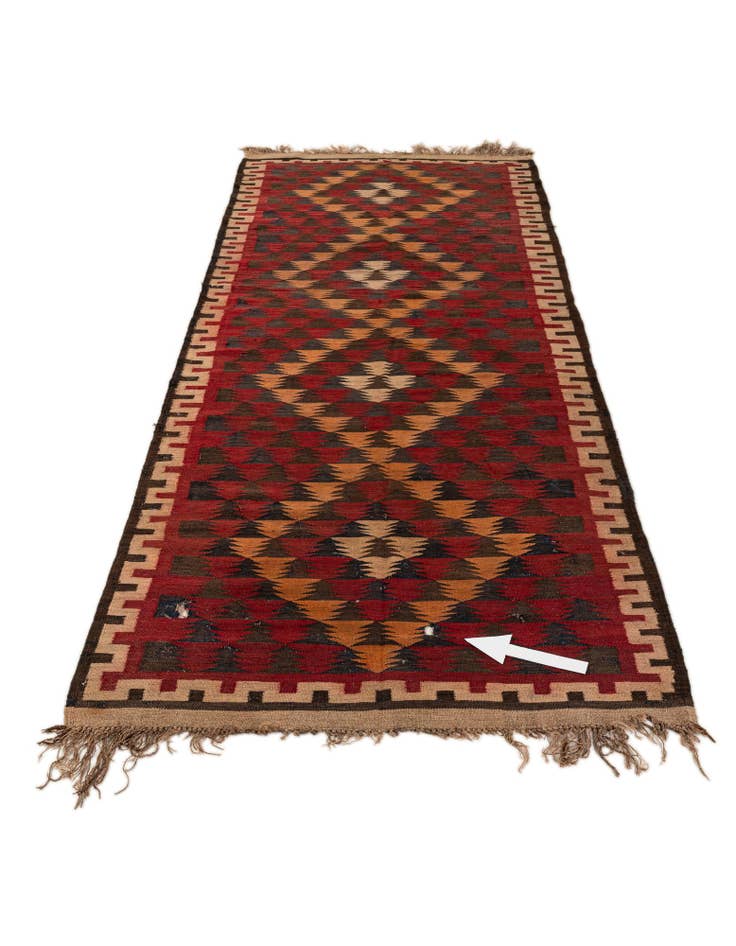 Detail image of 4' x 10' 3  Hand Woven Kilim Fars Wool Runner Rug