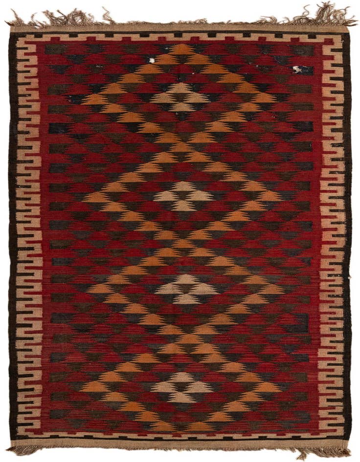 Detail image of 4' x 10' 3 Hand Woven Kilim Fars Wool Runner Rug