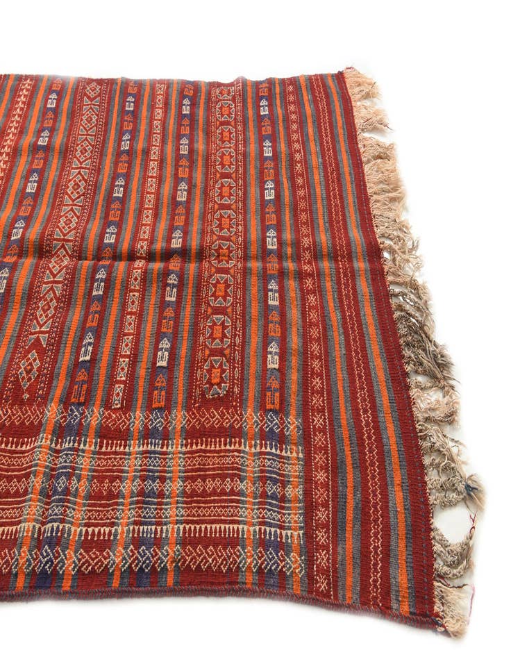 Detail image of 4' 4 x 11' 6  Hand Woven Kilim Fars Wool Runner Rug