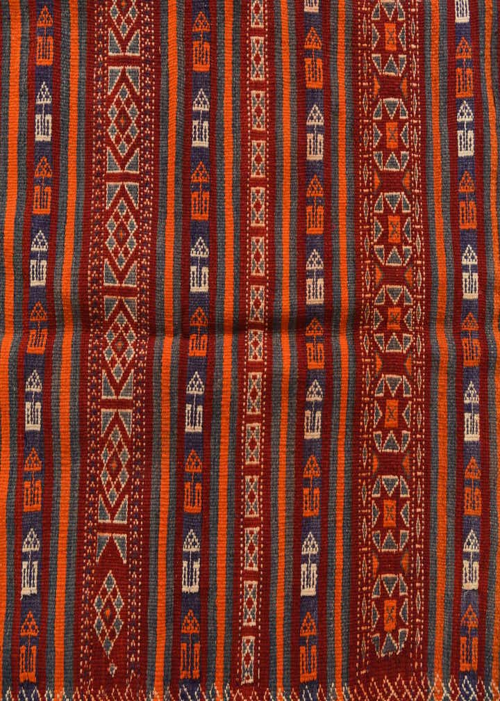 4' 4 x 11' 6 Hand Woven Kilim Fars Wool Runner Rug