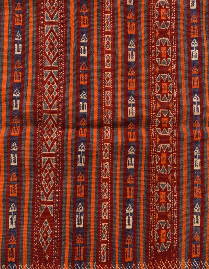 Detail image of 4' 4 x 11' 6  Hand Woven Kilim Fars Wool Runner Rug
