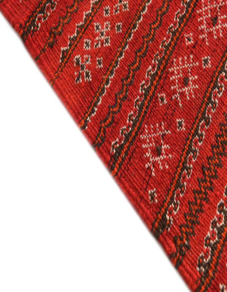 Detail image of 3' 3 x 8' 5 Hand Woven Kilim Fars Wool Runner Rug