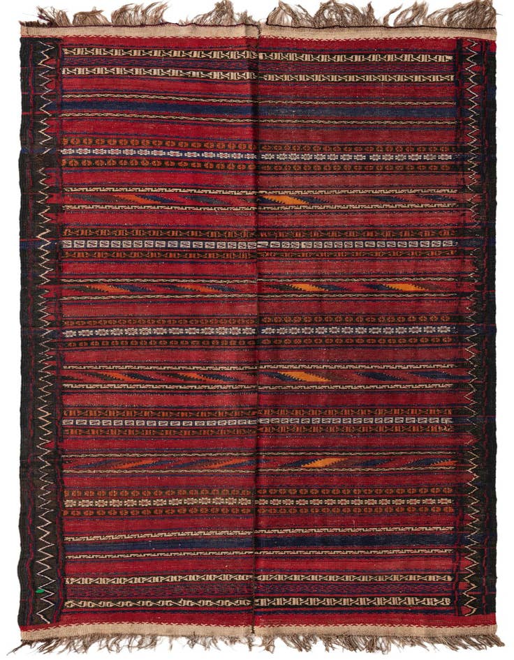 Detail image of 4' 7 x 10' 3 Hand Woven Kilim Fars Wool Runner Rug