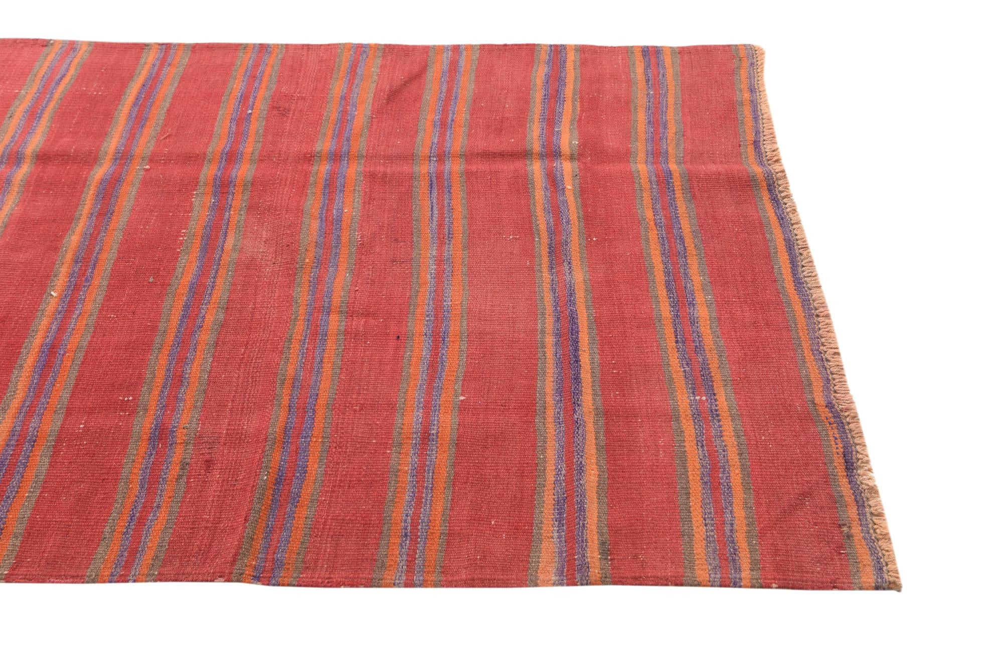 3' 10 x 10' 8 Hand Woven Kilim Fars Wool Runner Rug