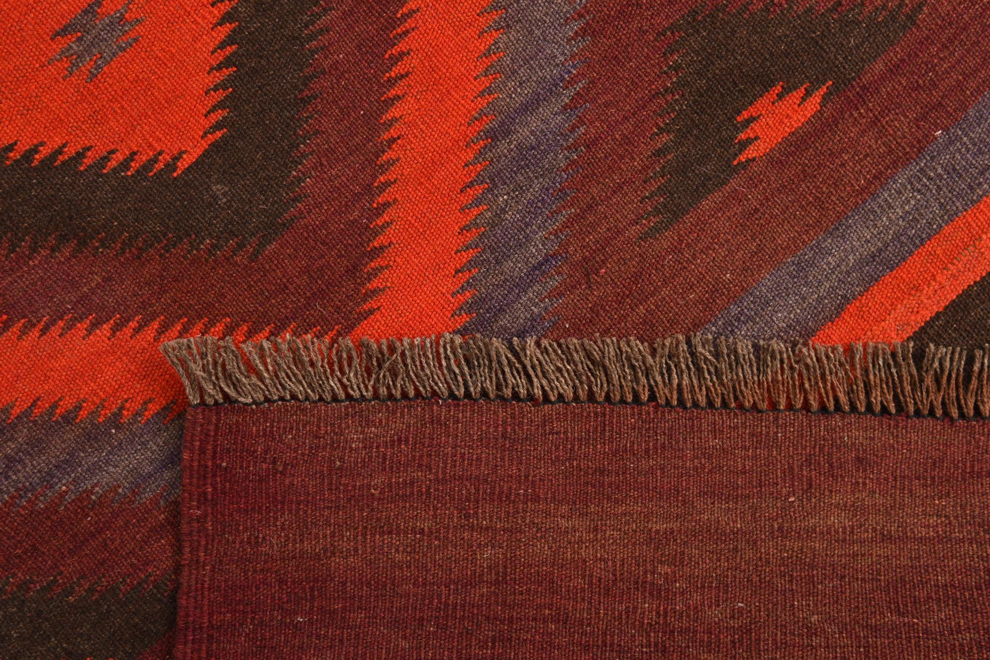 3' 10 x 12' Hand Woven Kilim Fars Wool Runner Rug