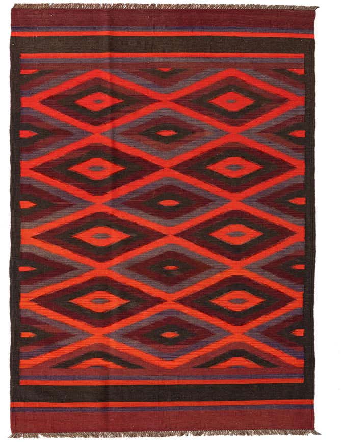 3' 10 x 12' Hand Woven Kilim Fars Wool Runner Rug
