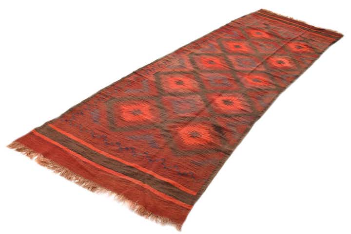 4' x 13' 1 Hand Woven Kilim Fars Wool Runner Rug