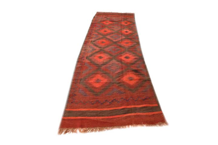 4' x 13' 1 Hand Woven Kilim Fars Wool Runner Rug