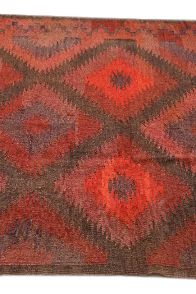 Detail image of 4' x 13' 1 Hand Woven Kilim Fars Wool Runner Rug