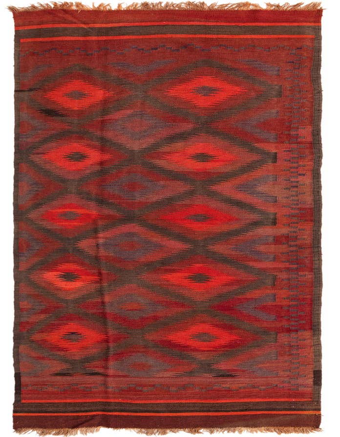 Detail image of 4' x 13' 1 Hand Woven Kilim Fars Wool Runner Rug