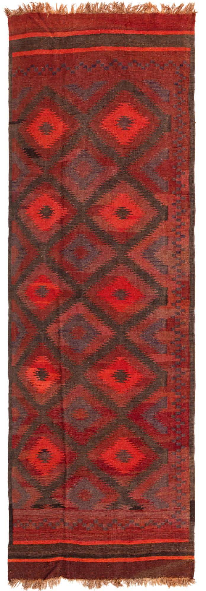 4' x 13' 1 Hand Woven Kilim Fars Wool Runner Rug