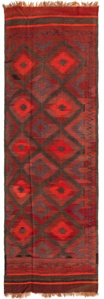 4' x 13' 1 Hand Woven Kilim Fars Wool Runner Rug
