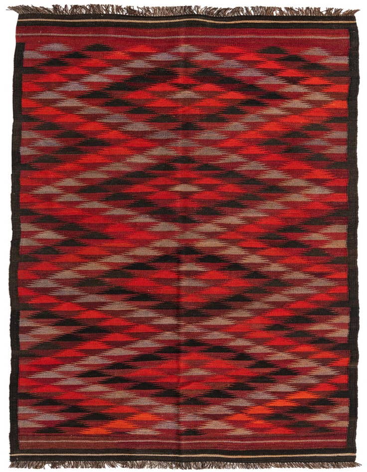 Detail image of 4' 3 x 11' 4 Hand Woven Kilim Fars Wool Runner Rug