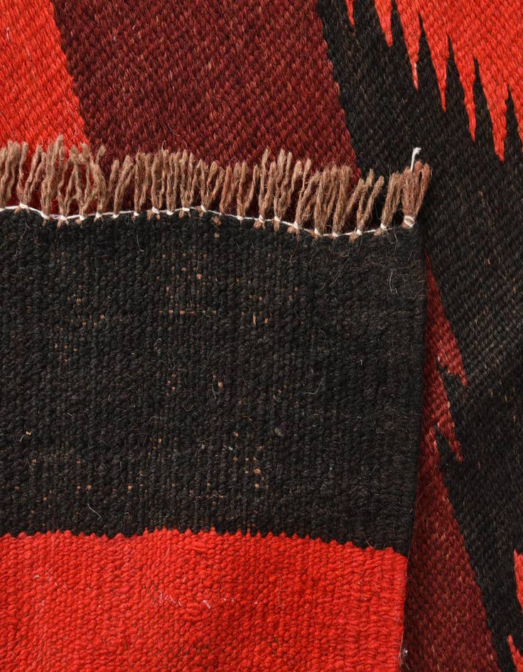 Detail image of 4' 1 x 11'  Hand Woven Kilim Fars Wool Runner Rug