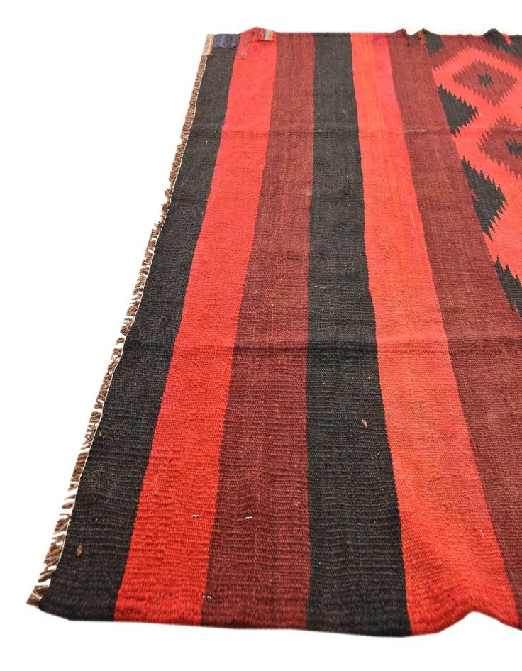 Detail image of 4' 1 x 11'  Hand Woven Kilim Fars Wool Runner Rug