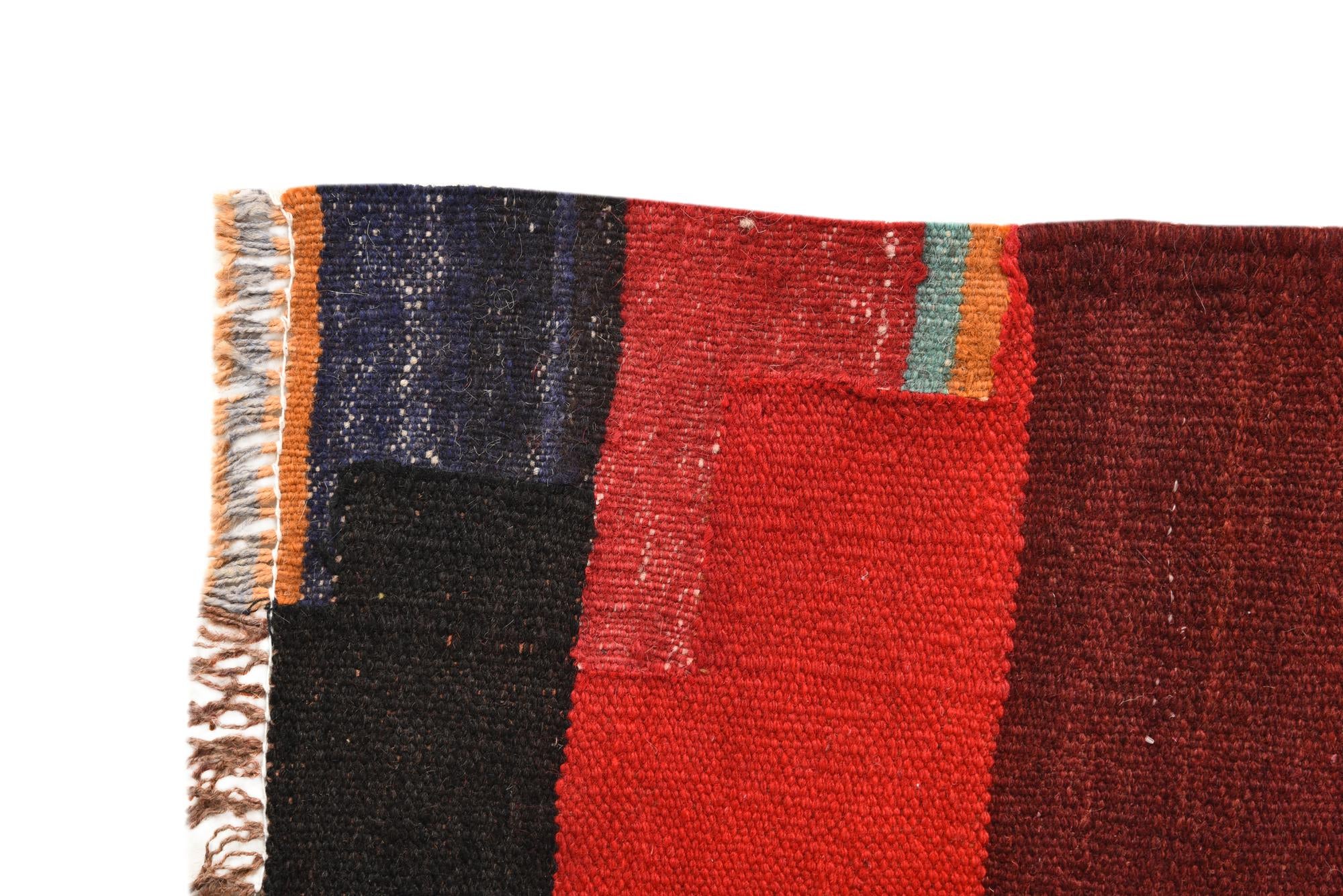 4' 1 x 11' Hand Woven Kilim Fars Wool Runner Rug