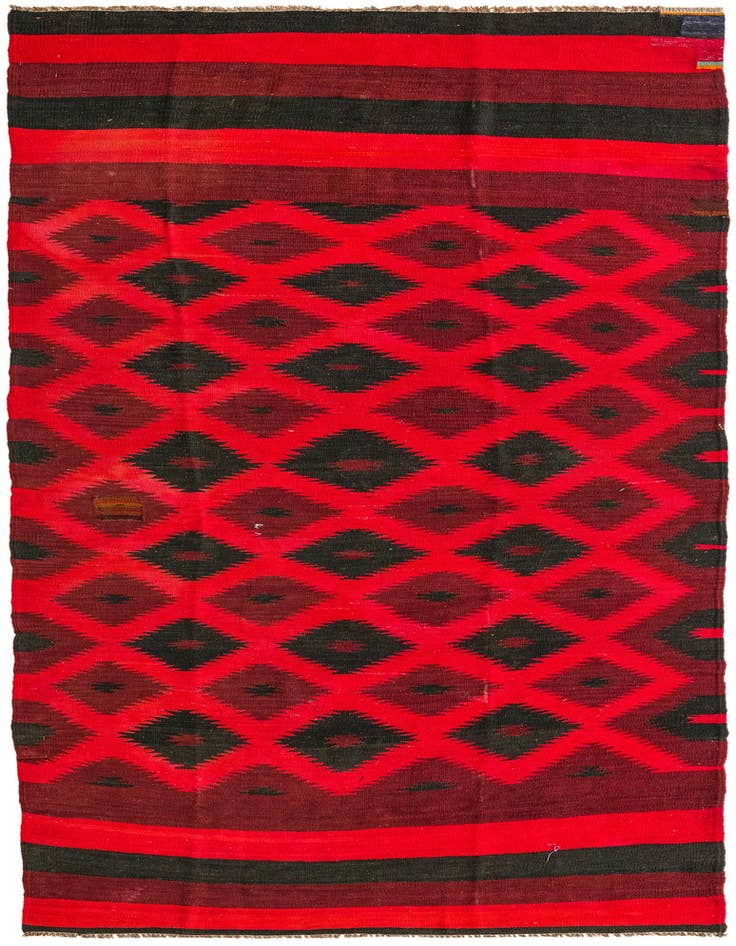 Detail image of 4' 1 x 11' Hand Woven Kilim Fars Wool Runner Rug