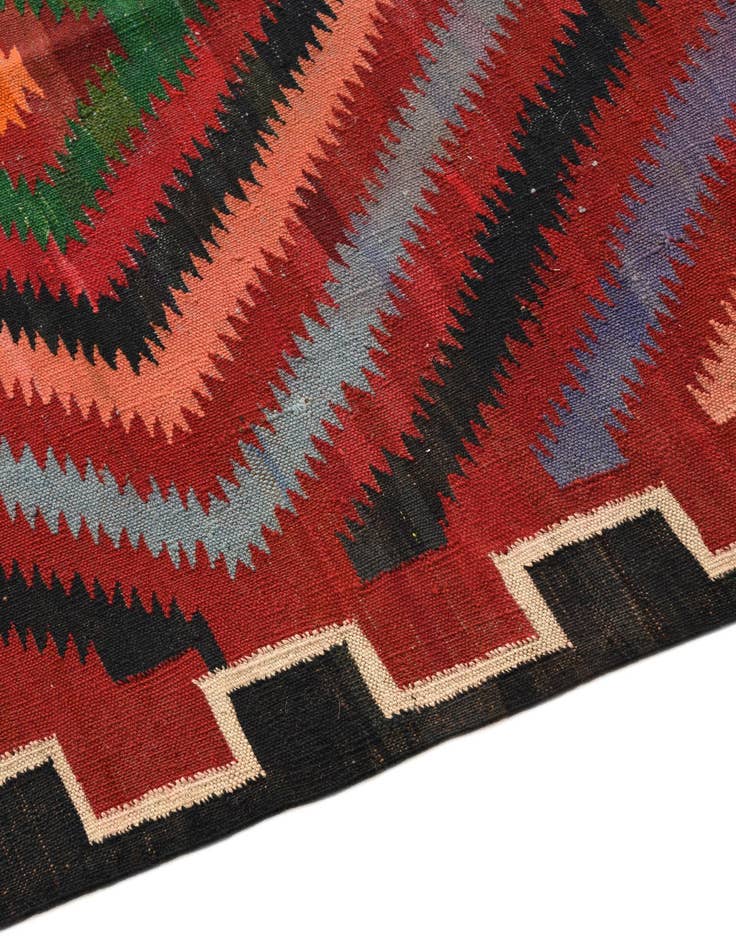 Detail image of 4' 1 x 9'  Hand Woven Kilim Fars Wool Runner Rug