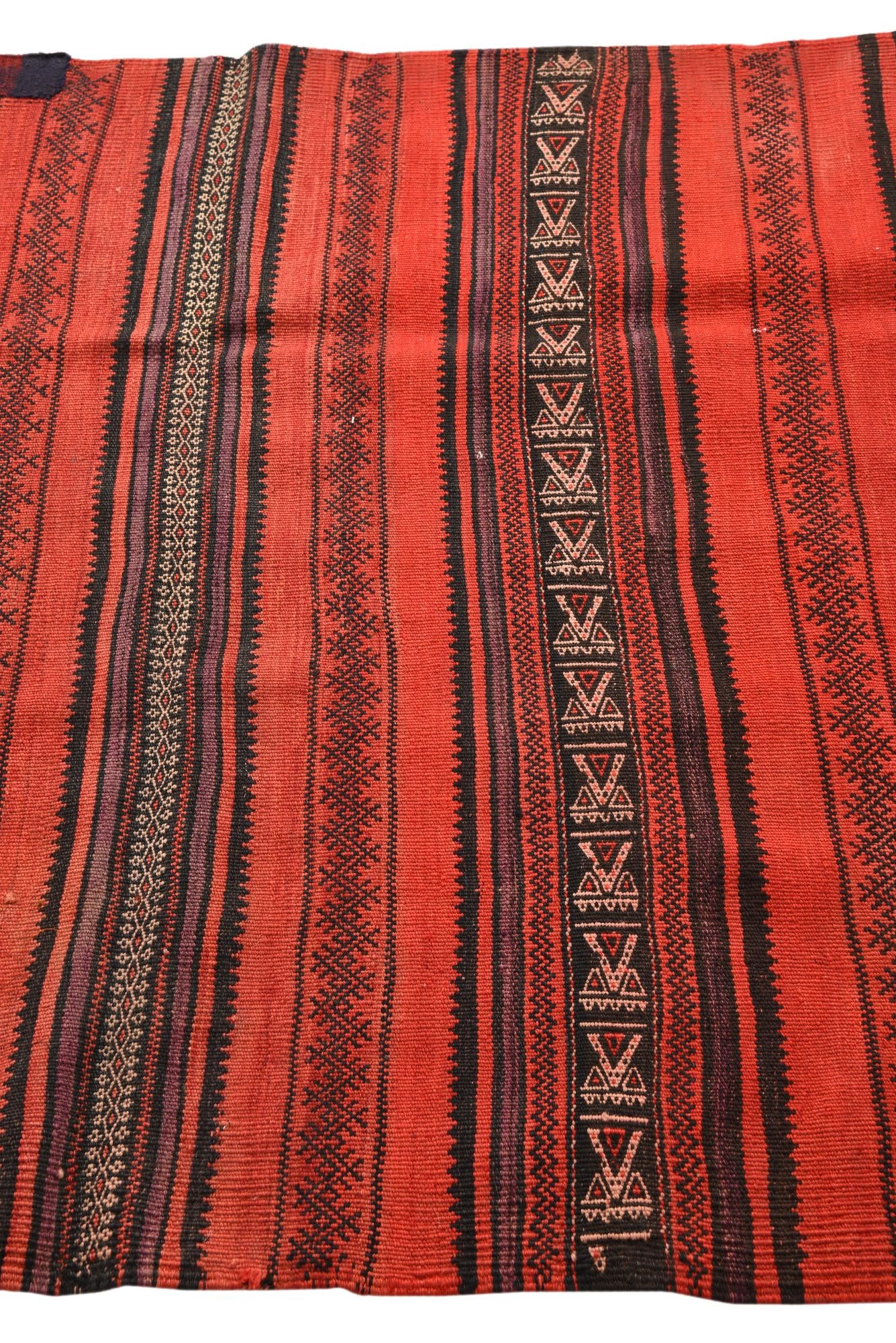 4' 1 x 9' 5 Hand Woven Kilim Fars Wool Runner Rug