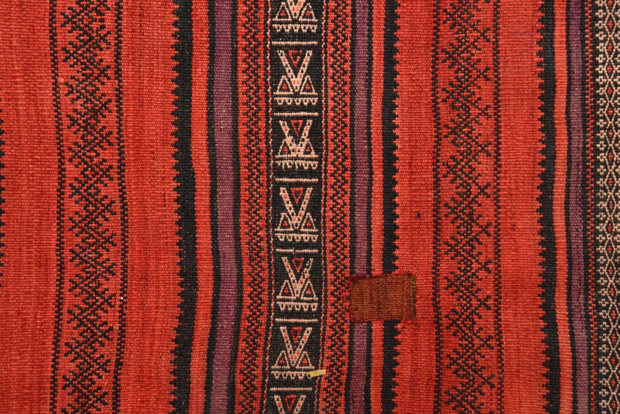 4' 1 x 9' 5 Hand Woven Kilim Fars Wool Runner Rug
