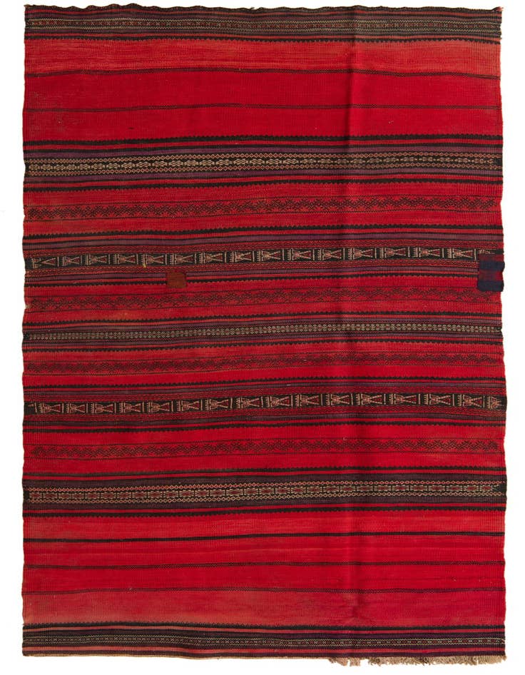 Detail image of 4' 1 x 9' 5 Hand Woven Kilim Fars Wool Runner Rug
