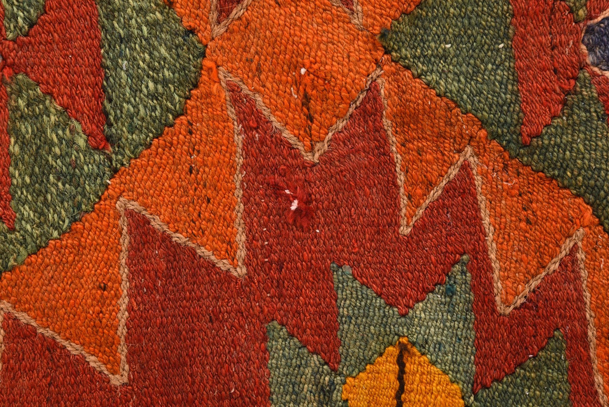 4' 3 x 9' 4 Hand Woven Kilim Fars Wool Runner Rug