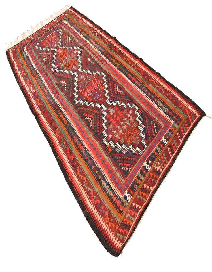 Detail image of 4' 9 x 9' 6  Hand Woven Kilim Fars Wool Runner Rug