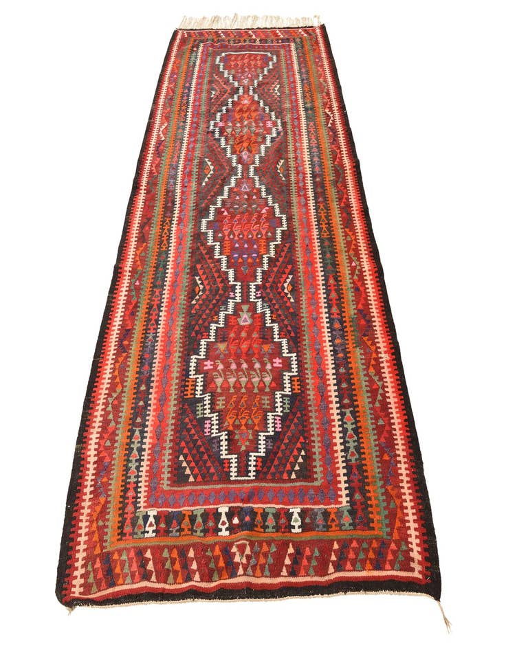 Detail image of 4' 9 x 9' 6  Hand Woven Kilim Fars Wool Runner Rug